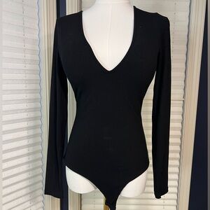 Klassy Network Deep V Ribbed Bodysuit